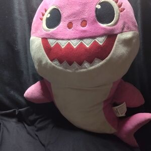 Pinkfong Baby Shark Smartstudy Pink Plush Stuffed Pink and White Shark Plush Toy